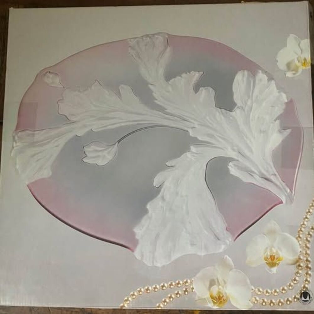Vintage Mikasa Savoir Vivre Artesia Nouveau 14.5in Glass Cake Plate Germany